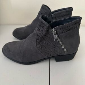 Bass Charcoal Ankle Booties with Zipper